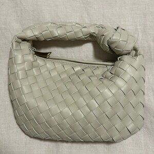 Woven Beige/Tan Handbag | Knot Handle, New Without Tags